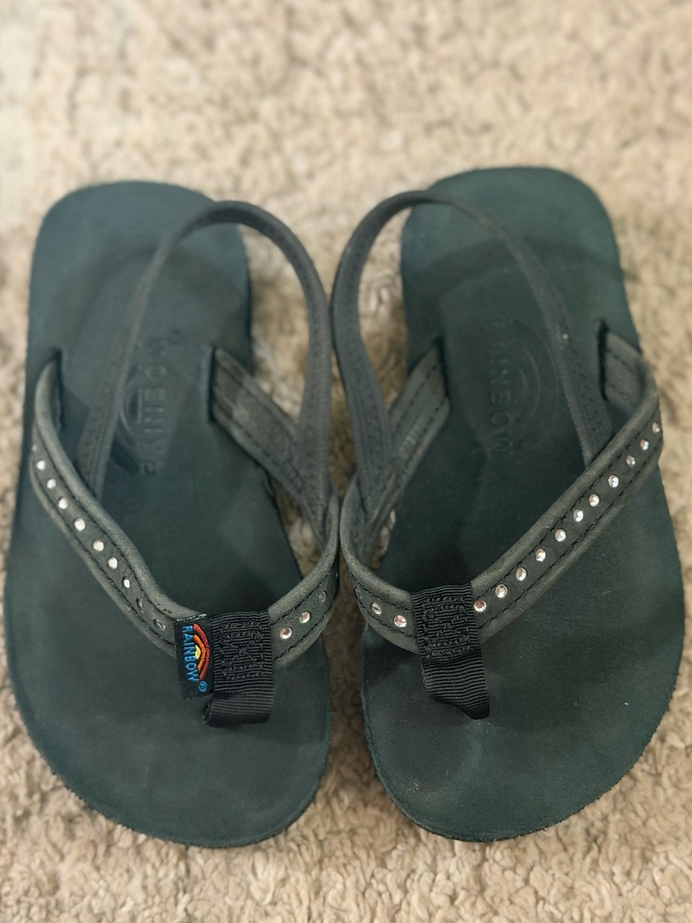 Toddler Rainbow Sandals With Rhinestones